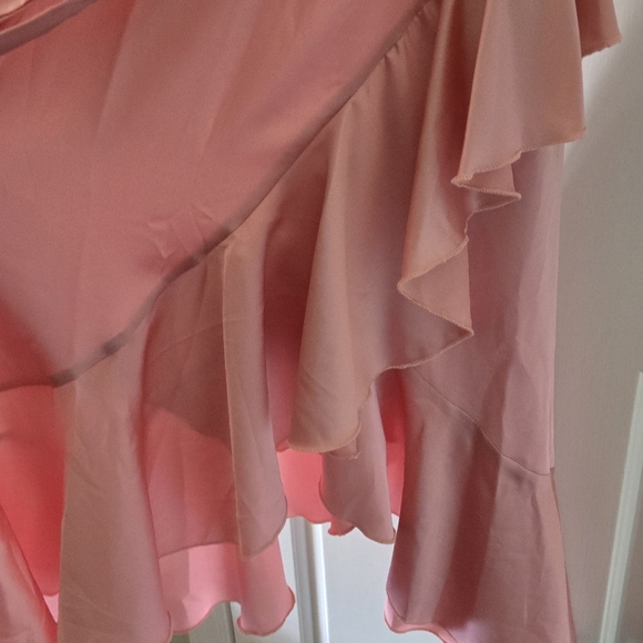 NWT Satin Frill Midi Wrap Dress, Rose, Size 12 - Picture 3 of 14